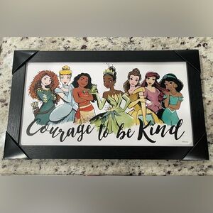 Disney Princess Picture with a black wooden frame. Brand New. NWT